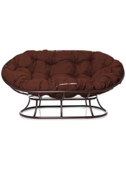 Диван «Мамасан», 164×104×75 см, коричневый, коричневая подушка