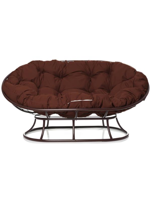 Диван «Мамасан», 164×104×75 см, коричневый, коричневая подушка