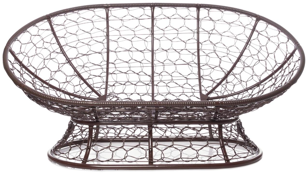 Диван «Мамасан» с искусственным ротангом, 164×104×75 см, коричневый, бежевая подушка