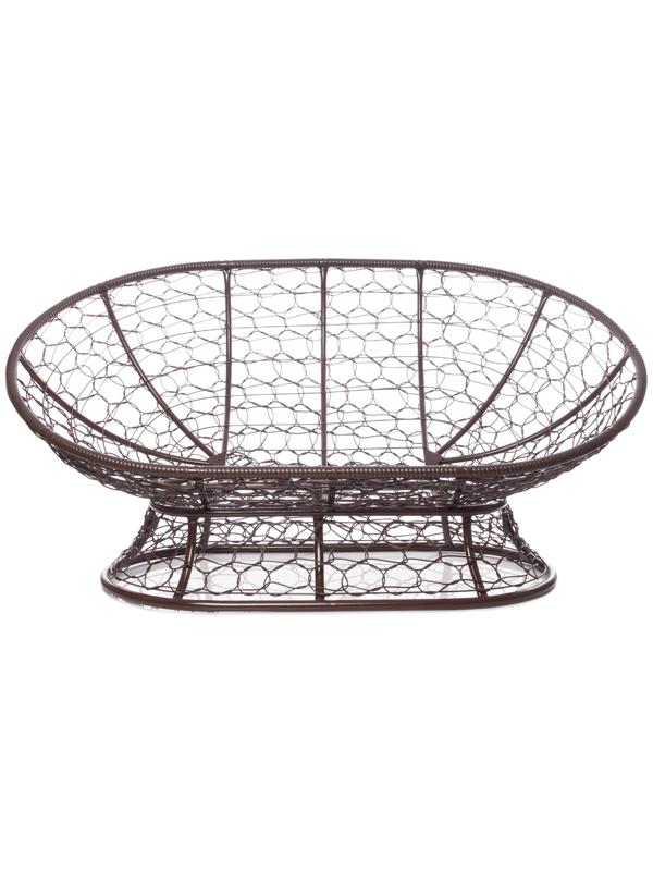 Диван «Мамасан» с искусственным ротангом, 164×104×75 см, коричневый, бежевая подушка