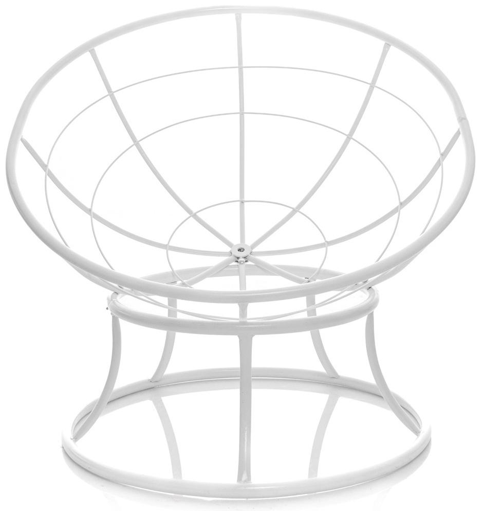 Кресло «Папасан», 77×81×68 см белое, бордовая подушка