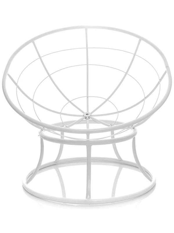 Кресло «Папасан», 77×81×68 см белое, бордовая подушка