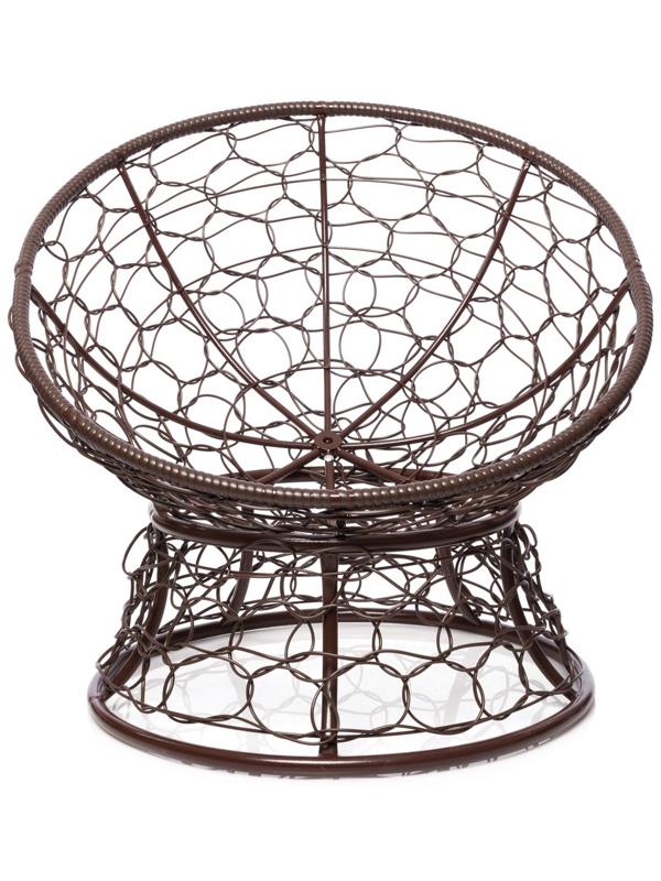 Кресло «Папасан» с искусственным ротангом, 77×81×68 см, коричневое, коричневая подушка