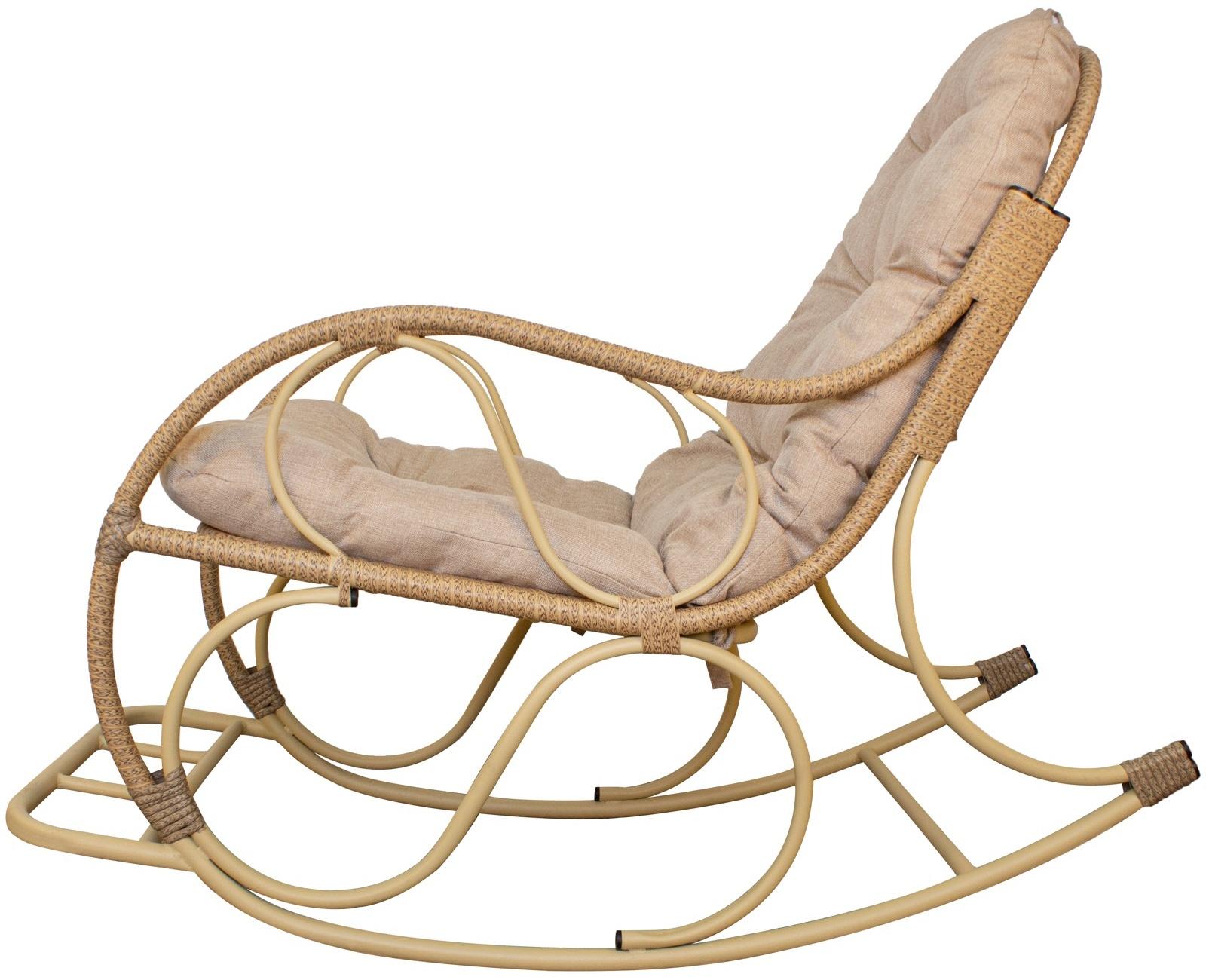 Кресло - качалка «Элит», 126×98×57 см, бежевое, с бежевой подушкой