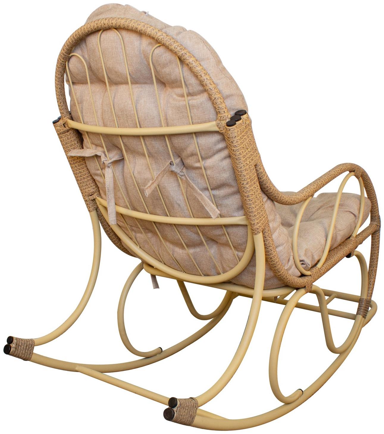 Кресло - качалка «Элит», 126×98×57 см, бежевое, с бежевой подушкой