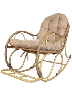 Кресло - качалка «Элит», 126×98×57 см, бежевое, с бежевой подушкой