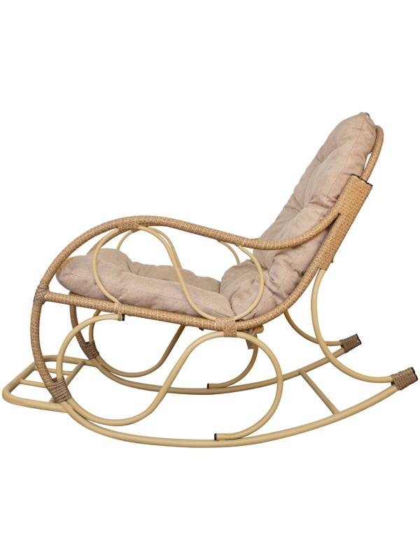 Кресло - качалка «Элит», 126×98×57 см, бежевое, с бежевой подушкой