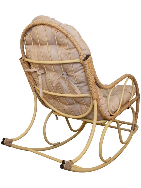 Кресло - качалка «Элит», 126×98×57 см, бежевое, с бежевой подушкой