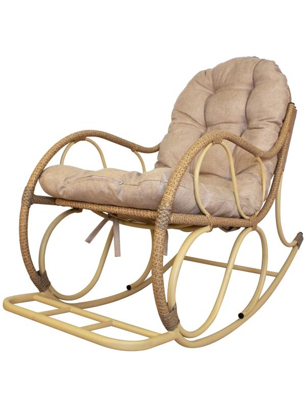 Кресло - качалка «Элит», 126×98×57 см, бежевое, с бежевой подушкой