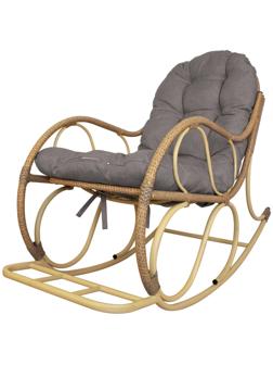 Кресло - качалка «Элит», 126×98×57 см, бежевое, с серой подушкой