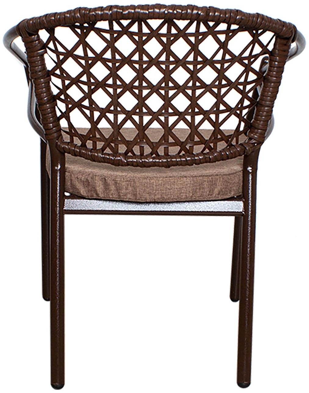 Стул «Латте» металлический, с подушкой, коричневый