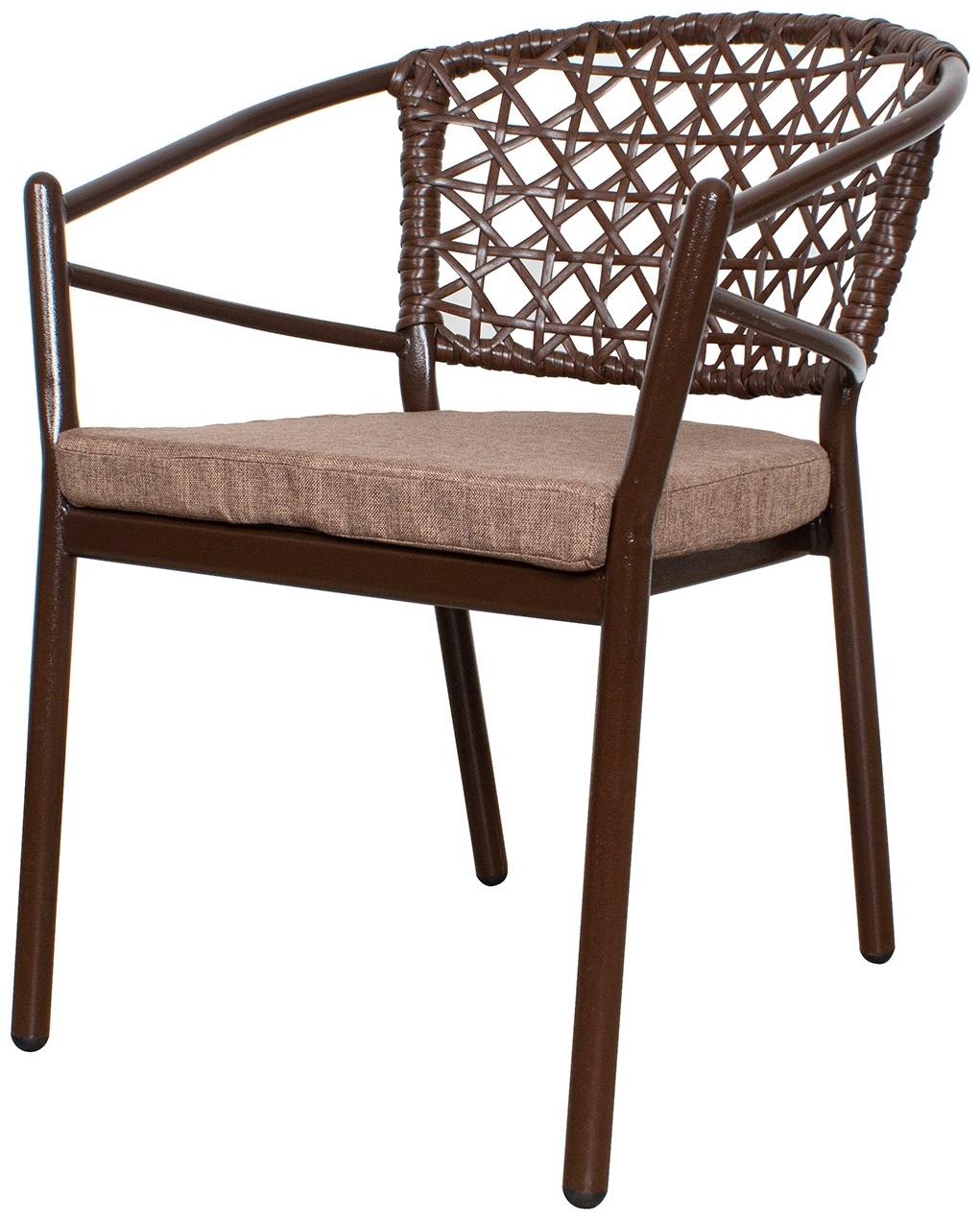 Стул «Латте» металлический, с подушкой, коричневый