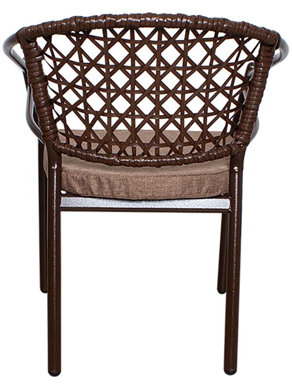 Стул «Латте» металлический, с подушкой, коричневый