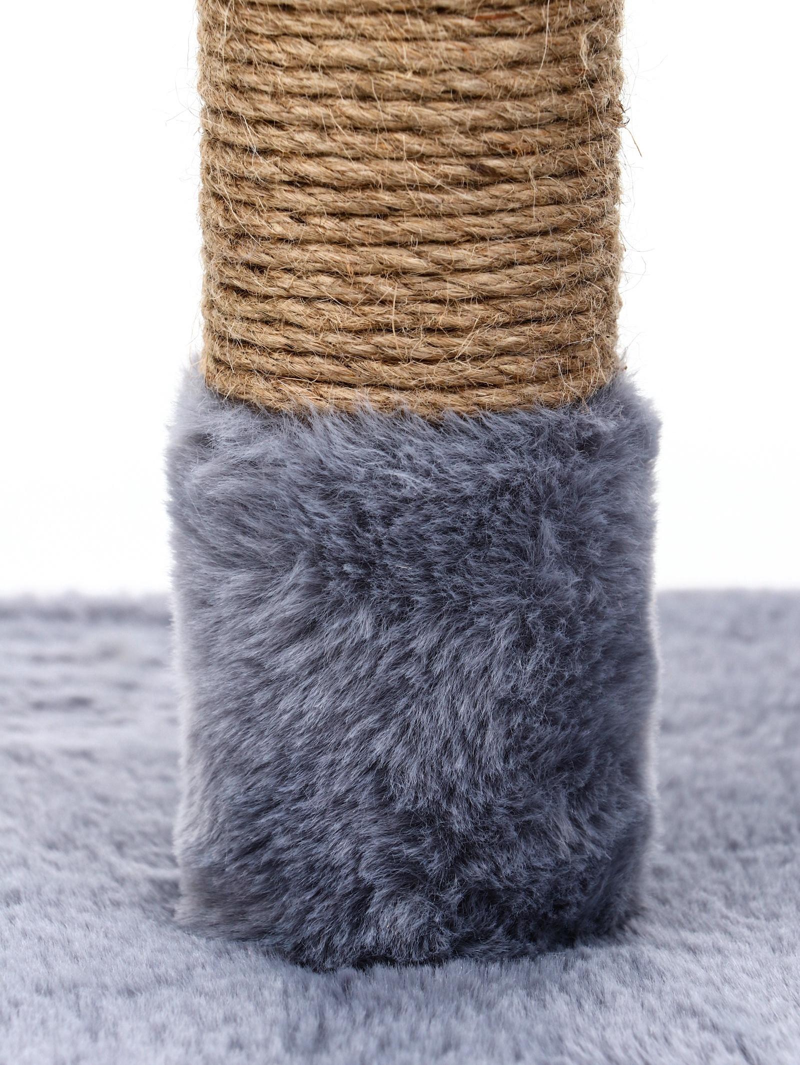 Комплекс для кошек с когтеточкой, лежанкой, джут, 58 х 38 х 70 см, серый