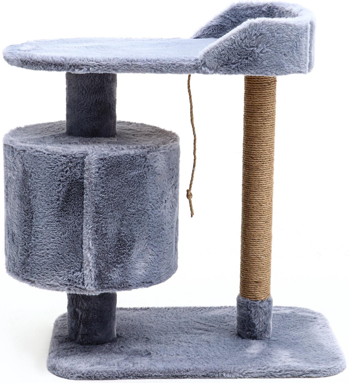 Комплекс для кошек с когтеточкой, лежанкой, джут, 58 х 38 х 70 см, серый