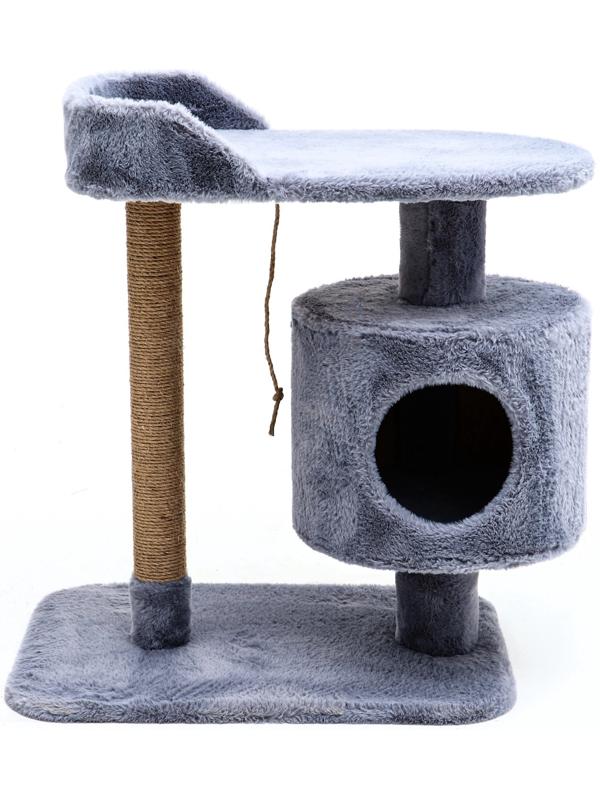 Комплекс для кошек с когтеточкой, лежанкой, джут, 58 х 38 х 70 см, серый