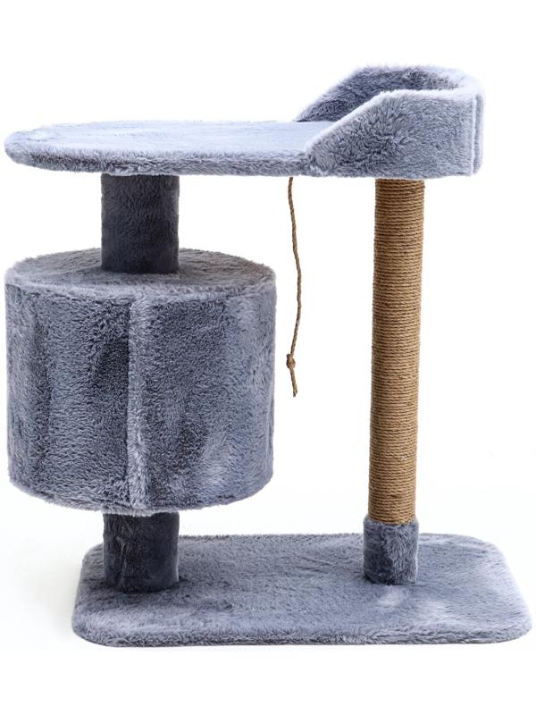 Комплекс для кошек с когтеточкой, лежанкой, джут, 58 х 38 х 70 см, серый