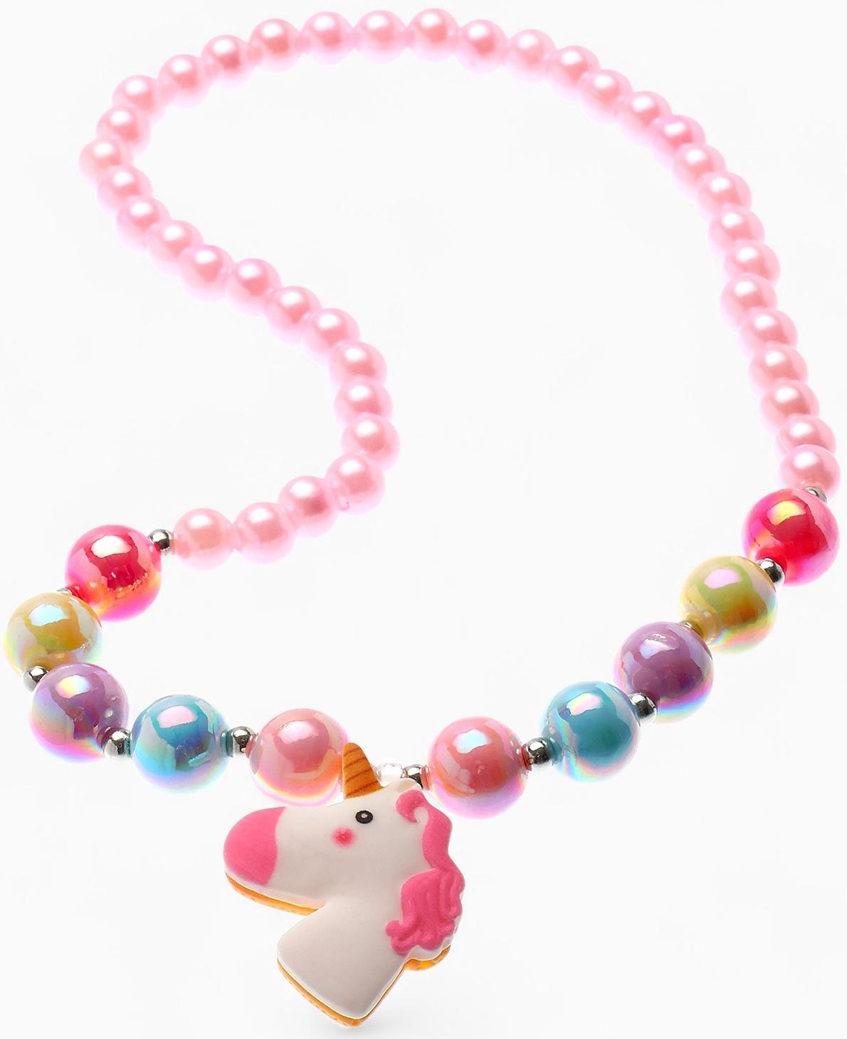 Набор детских украшений Выбражулька «Единорог», 4 предмета: кулон, браслет, кольцо, клипсы, разноцветный