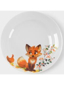 Тарелка Дулевский фарфор «Лисичка», d=17.5 см, 175 мл, белая