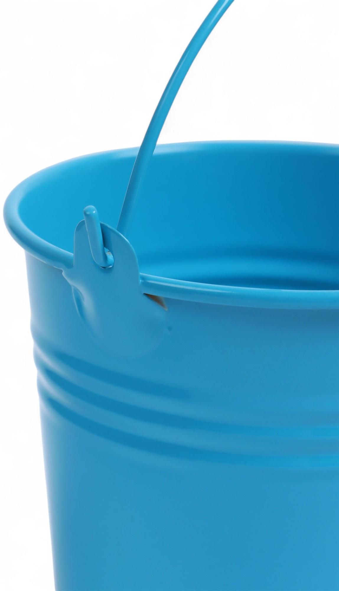 Декоративное ведёрко, металлическое, среднее, высота 8 см, диаметр 8 см, голубое