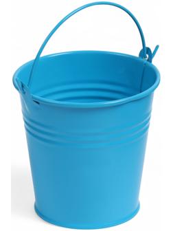 Декоративное ведёрко, металлическое, среднее, высота 8 см, диаметр 8 см, голубое