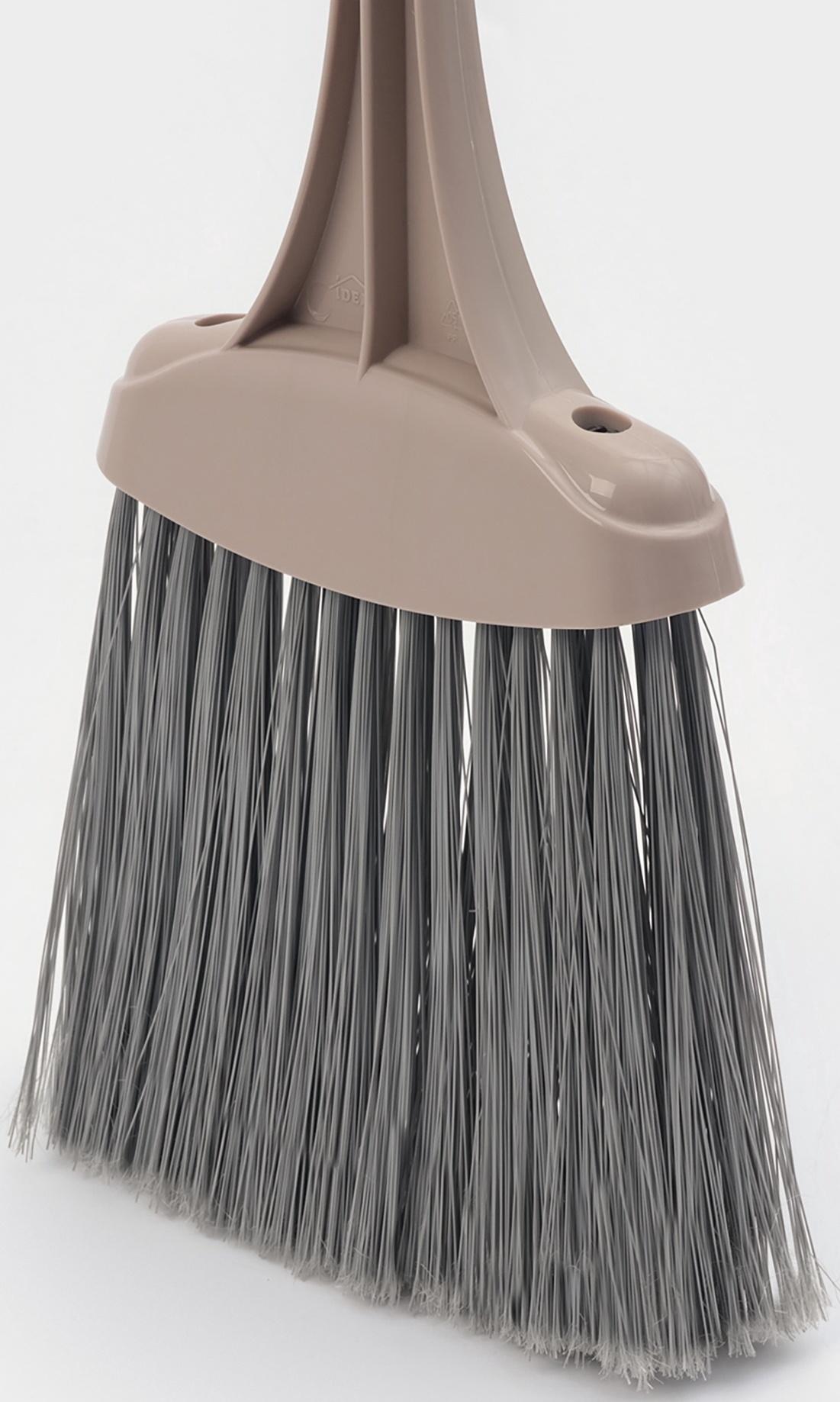 Щётка с совком для уборки «Ленивка», 19.5×25×90 см, капучино