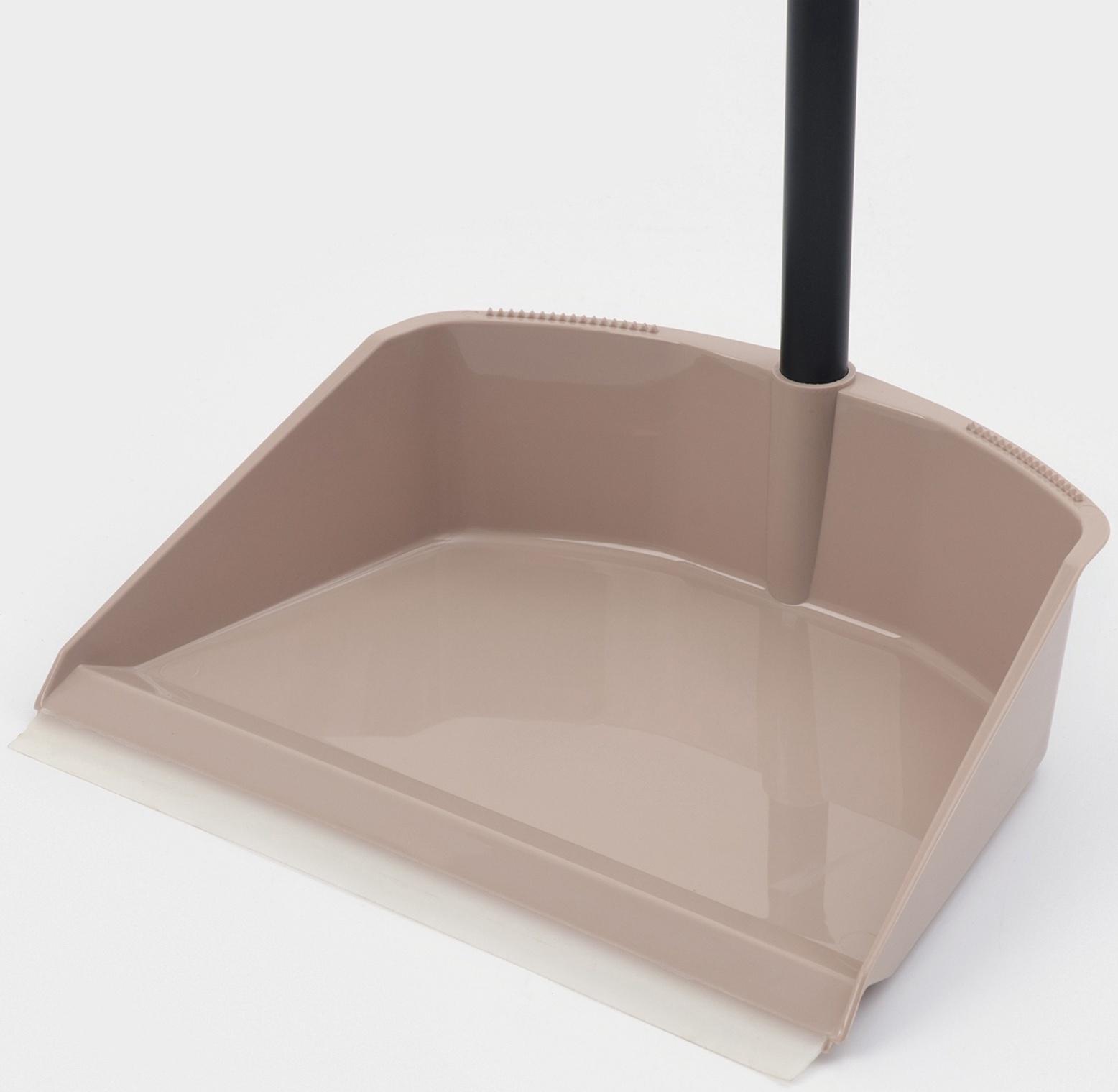 Щётка с совком для уборки «Ленивка», 19.5×25×90 см, капучино