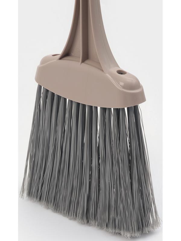 Щётка с совком для уборки «Ленивка», 19.5×25×90 см, капучино