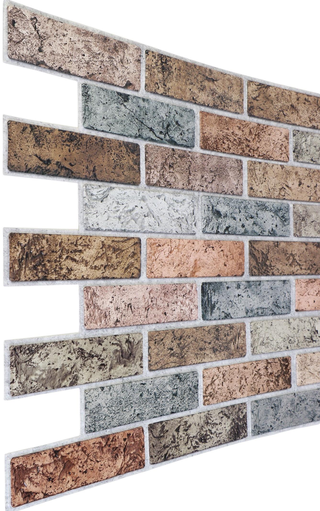 Стеновая панель ПВХ, 498×960 мм, цвет кирпич терракотовый