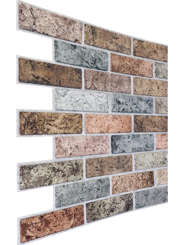 Стеновая панель ПВХ, 498×960 мм, цвет кирпич терракотовый