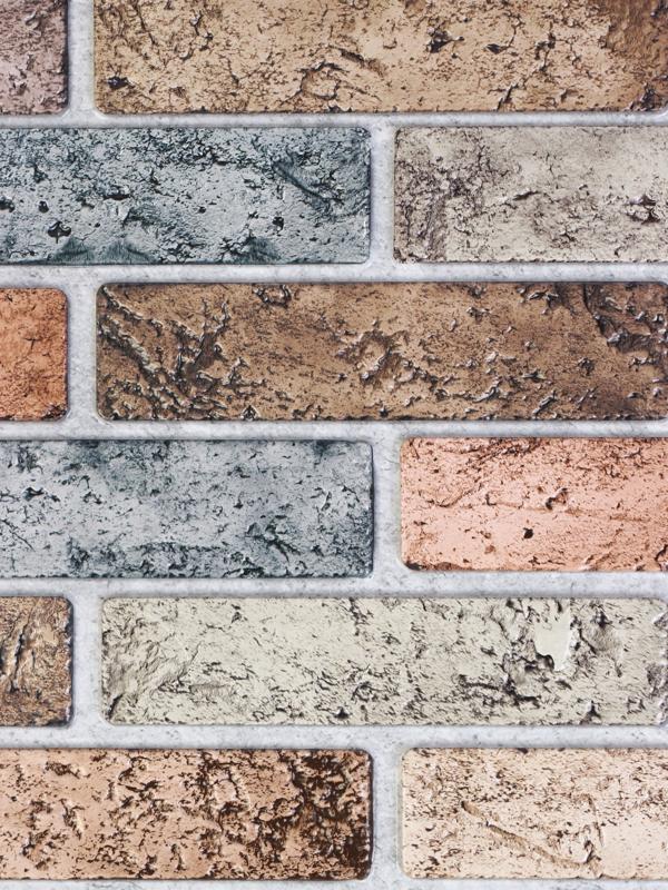 Стеновая панель ПВХ, 498×960 мм, цвет кирпич терракотовый