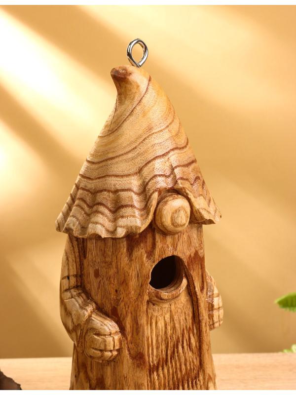Скворечник подвесной «Гномик старец», 14×14×30 см, дерево