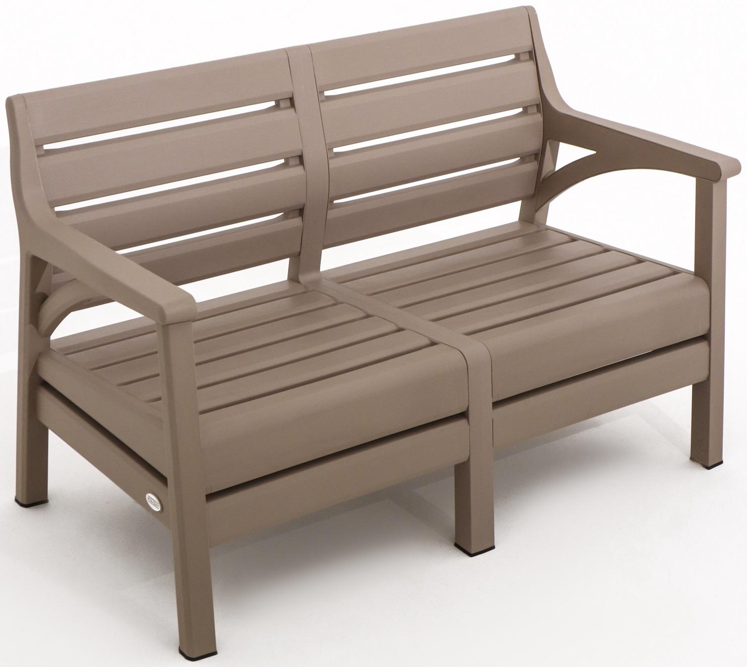 Набор садовой мебели «Евпатория»: 2 кресла 66×65×79 см, стол 79×55×38 см, диван 124×65×79 см, бежевый