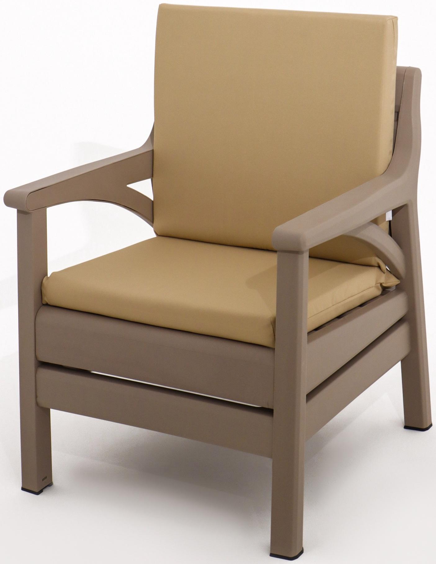 Набор садовой мебели «Евпатория»: 2 кресла 66×65×79 см, стол 79×55×38 см, диван 124×65×79 см, бежевый