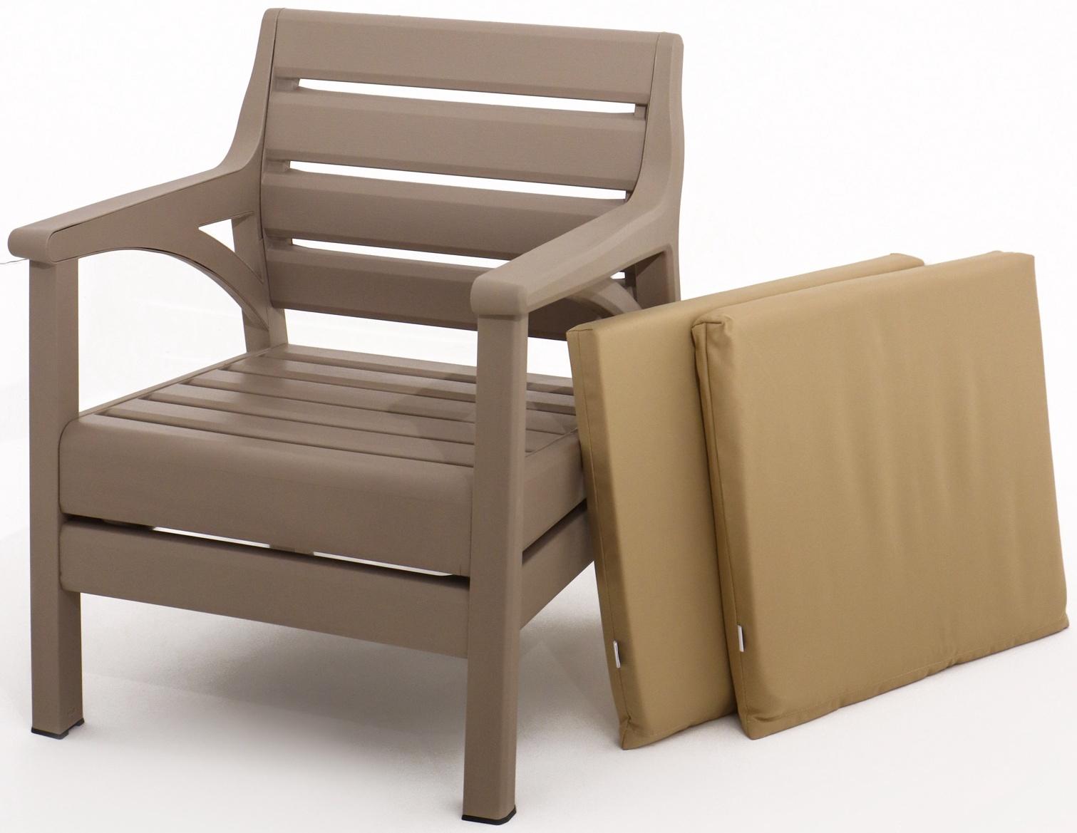 Набор садовой мебели «Евпатория»: 2 кресла 66×65×79 см, стол 79×55×38 см, диван 124×65×79 см, бежевый