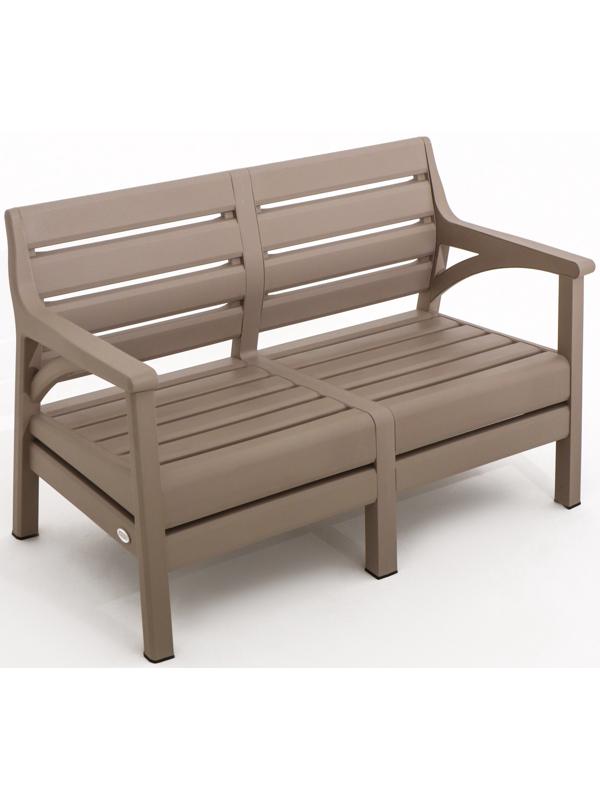 Набор садовой мебели «Евпатория»: 2 кресла 66×65×79 см, стол 79×55×38 см, диван 124×65×79 см, бежевый