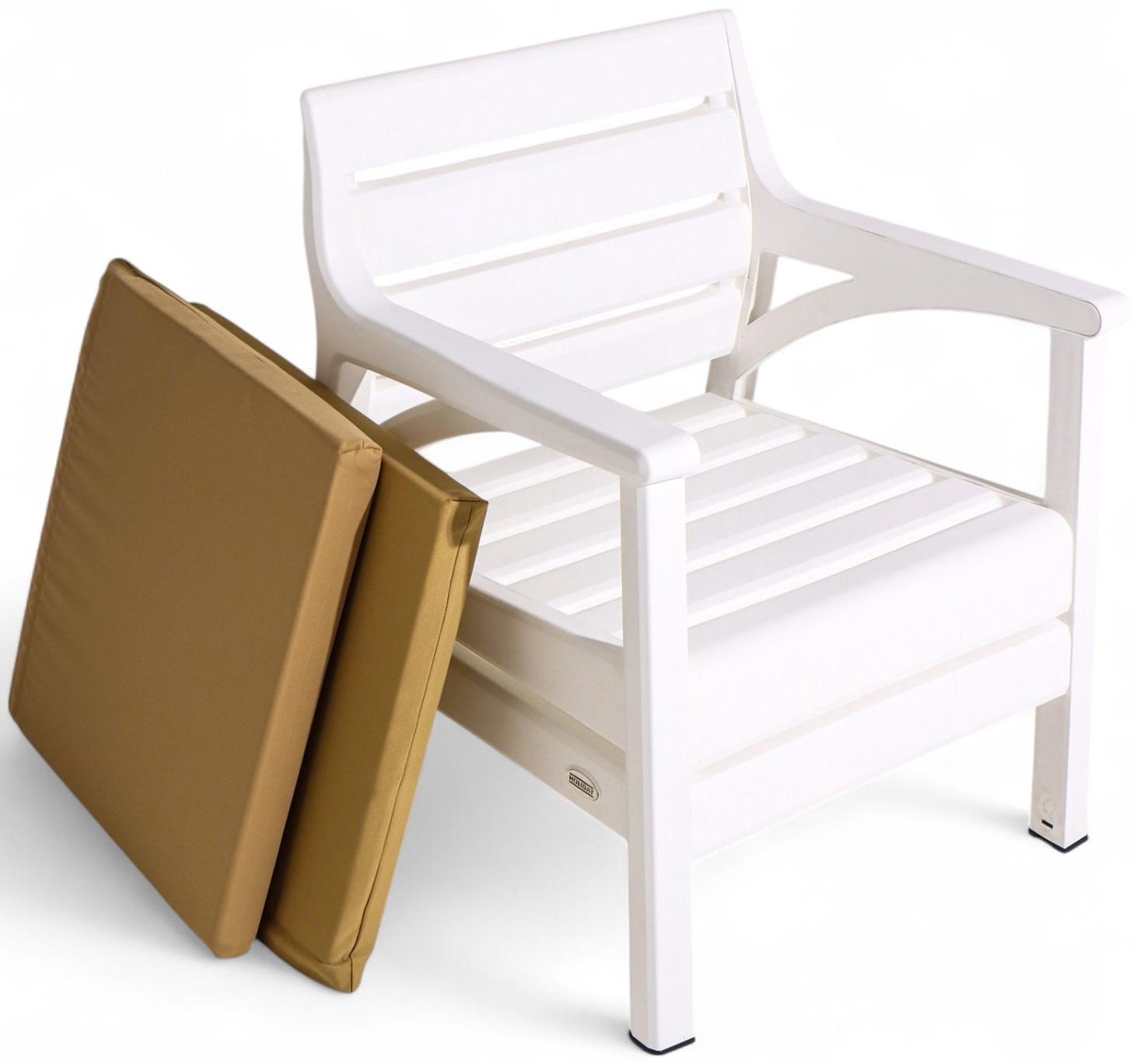 Набор садовой мебели «Евпатория»: 2 кресла 66×65×79 см, стол 79×55×38 см, диван 124×65×79 см, белый