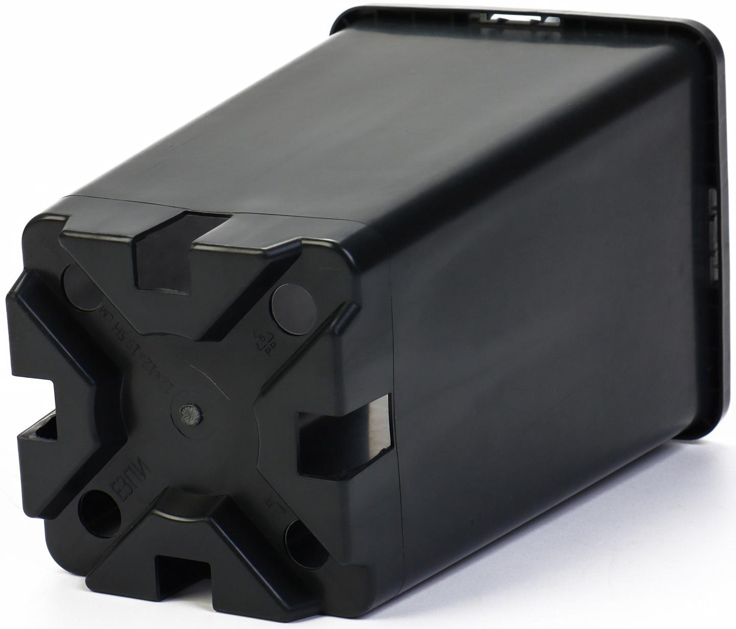 Горшок для рассады, 2 л, 12×12×17 см, пластик, чёрный