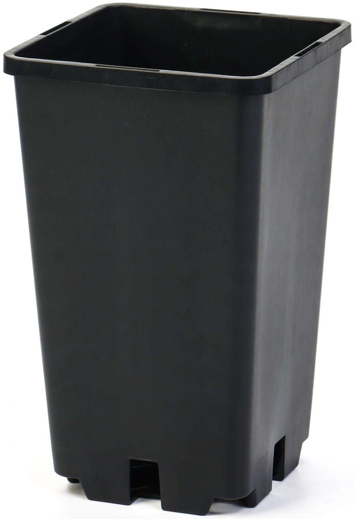 Горшок для рассады, 2 л, 12×12×17 см, пластик, чёрный