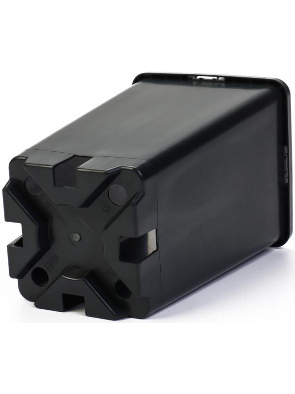 Горшок для рассады, 2 л, 12×12×17 см, пластик, чёрный