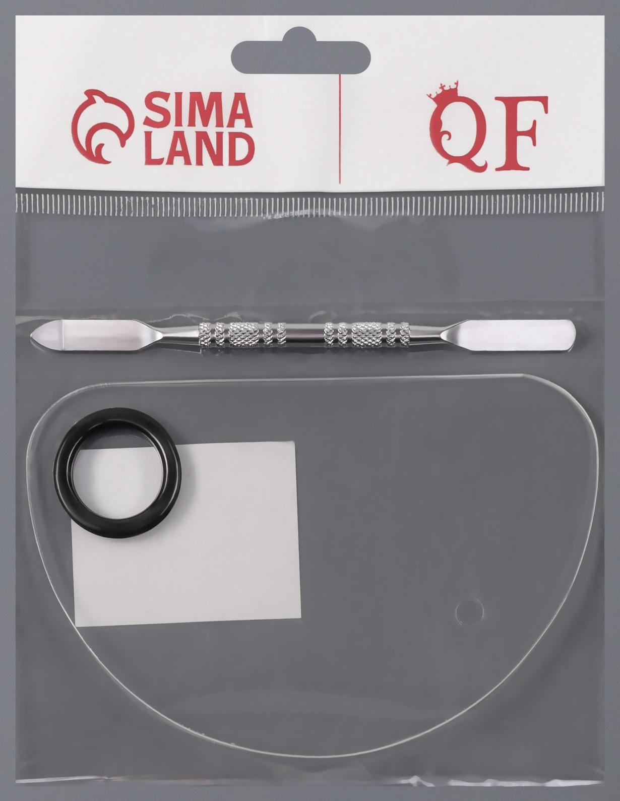 Набор для макияжа, 2 предмета: палитра, спатула, цвет серебристый