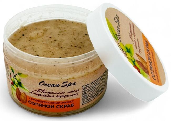 Скраб для тела соляной с маслами Ocean Spa кофейный кардамон и миндальное масло, 350 г