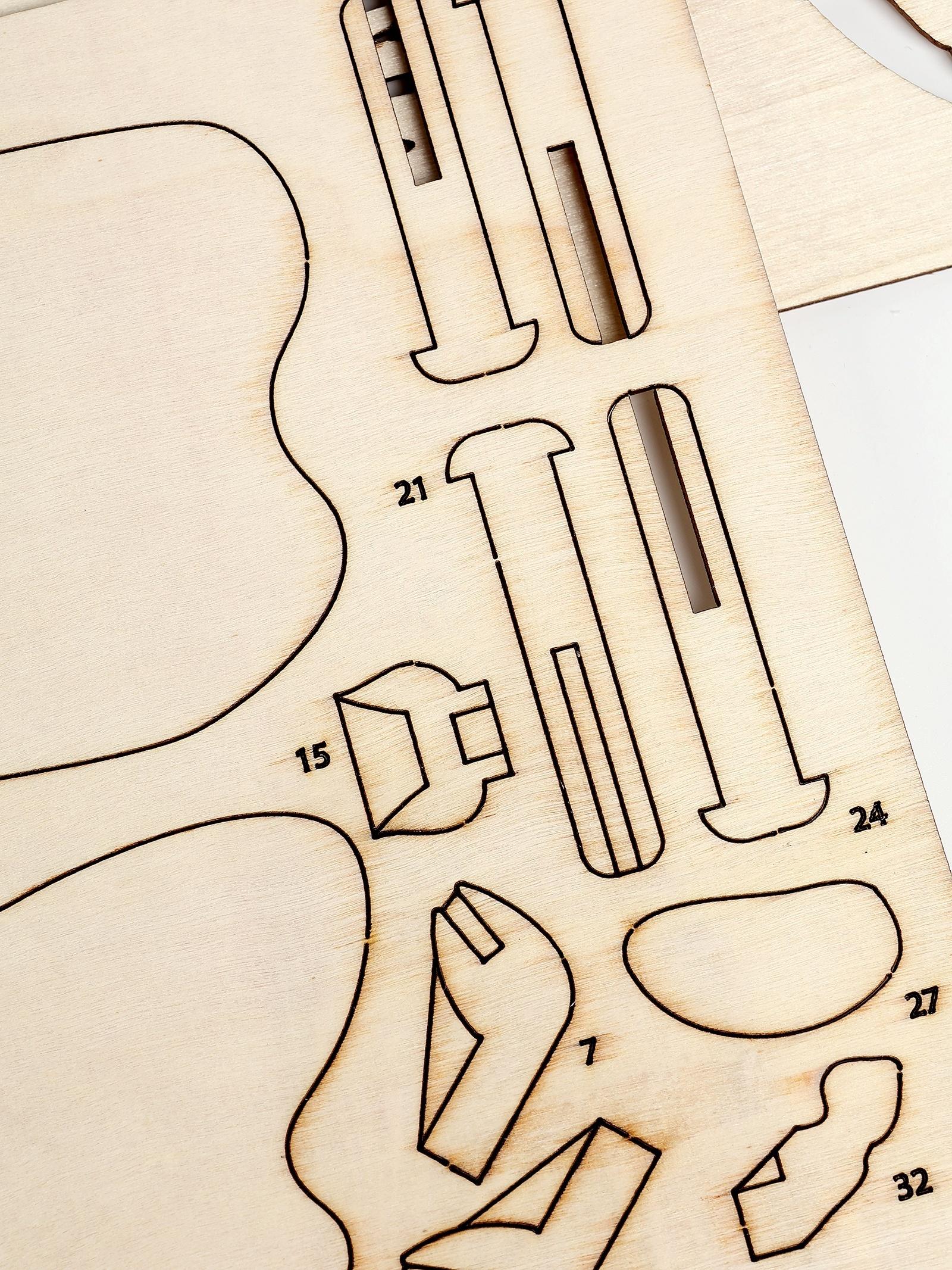 Конструктор деревянный 3д модель «Пегас», 33 детали