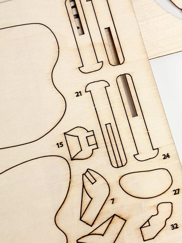 Конструктор деревянный 3д модель «Пегас», 33 детали