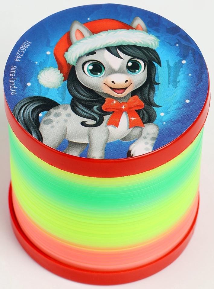 Пружинка радуга «Новогодняя лошадь», d=5 см, МИКС