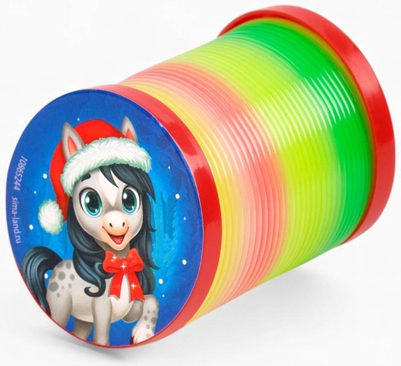 Пружинка радуга «Новогодняя лошадь», d=5 см, МИКС