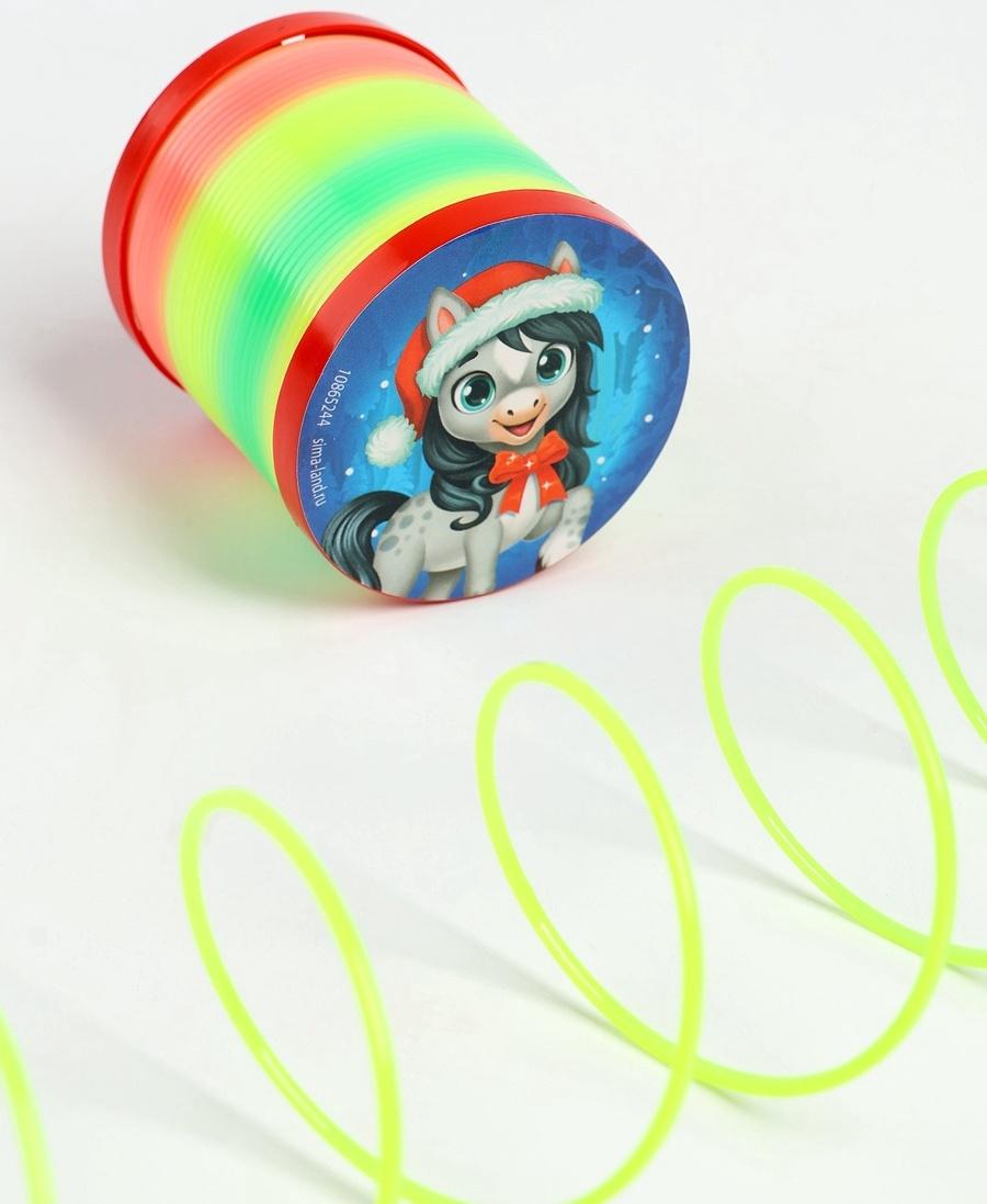 Пружинка радуга «Новогодняя лошадь», d=5 см, МИКС