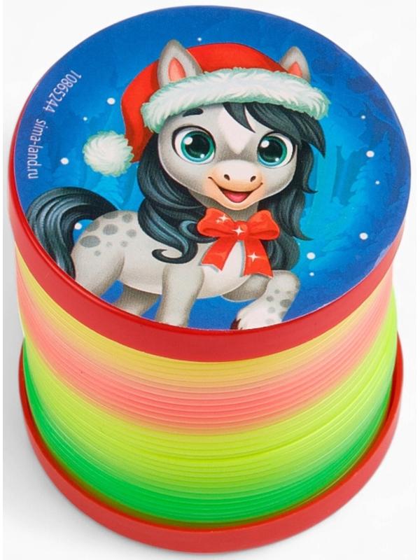 Пружинка радуга «Новогодняя лошадь», d=5 см, МИКС