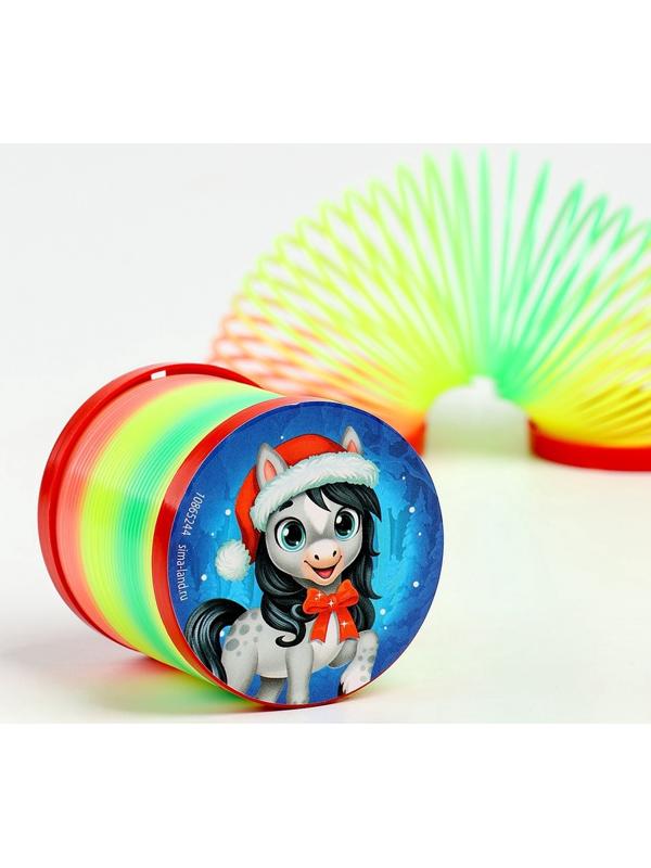 Пружинка радуга «Новогодняя лошадь», d=5 см, МИКС