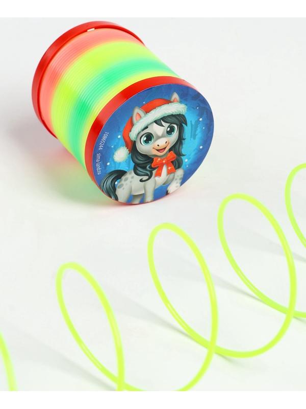 Пружинка радуга «Новогодняя лошадь», d=5 см, МИКС